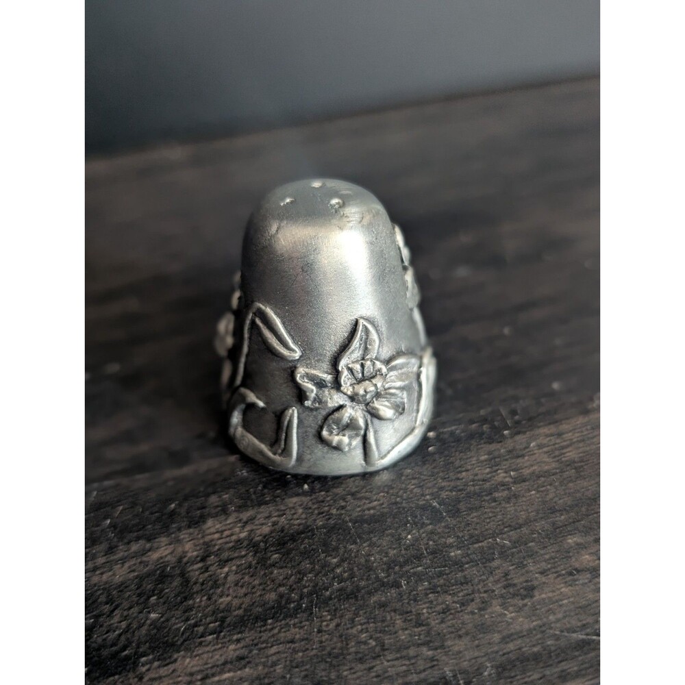 Floral Pewter Salt Shaker Hand Forged - Renaissance Home decor ONLY SALT